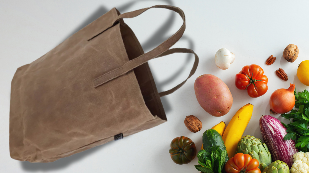 The Sustainable Shopper's Essential | Waxed Canvas Grocery Bag