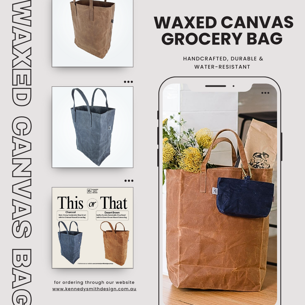 Waxed Canvas Grocery Bag – Handcrafted, Durable & Water-Resistant