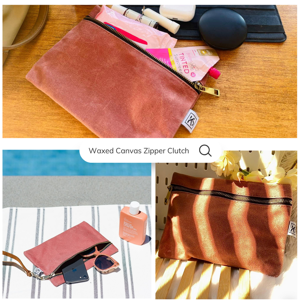 Waxed Canvas Zipper Clutch – Your Everyday Essential