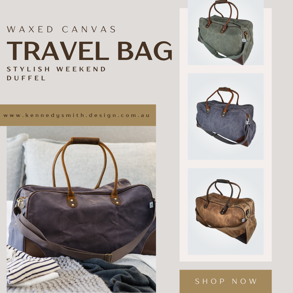 Waxed Canvas Travel Bag – Stylish Weekend Duffel for Men & Women