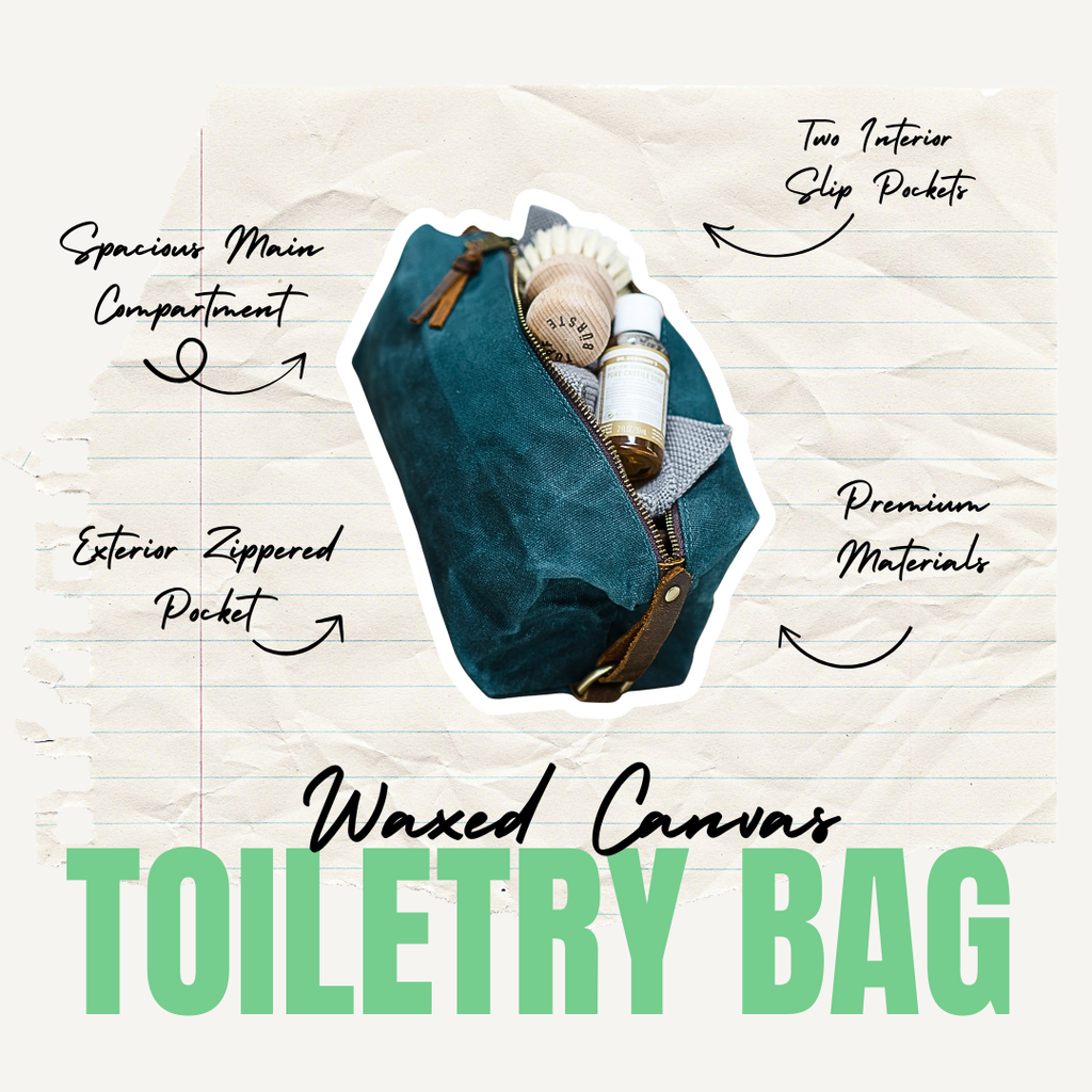 Stay Organized Anywhere with the Waxed Canvas Toiletry Bag – Durable, Water-Resistant & Travel-Ready