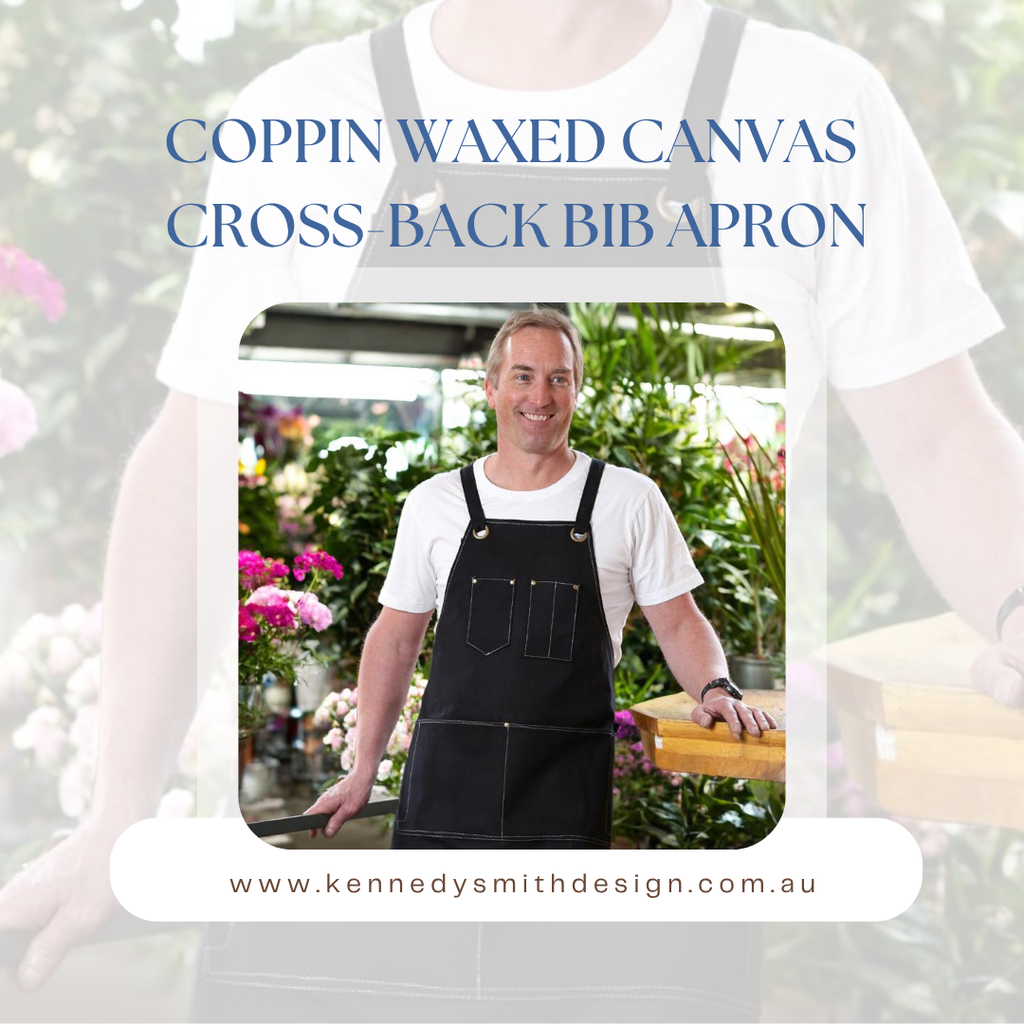 Elevate Your Kitchen Game with the Coppin Waxed Canvas Cross-Back Bib Apron