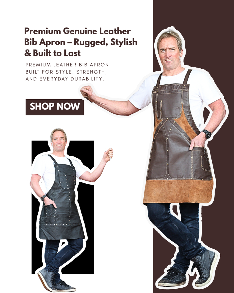 Premium Genuine Leather Bib Apron – Rugged, Stylish & Built to Last | Kennedy Smith Design