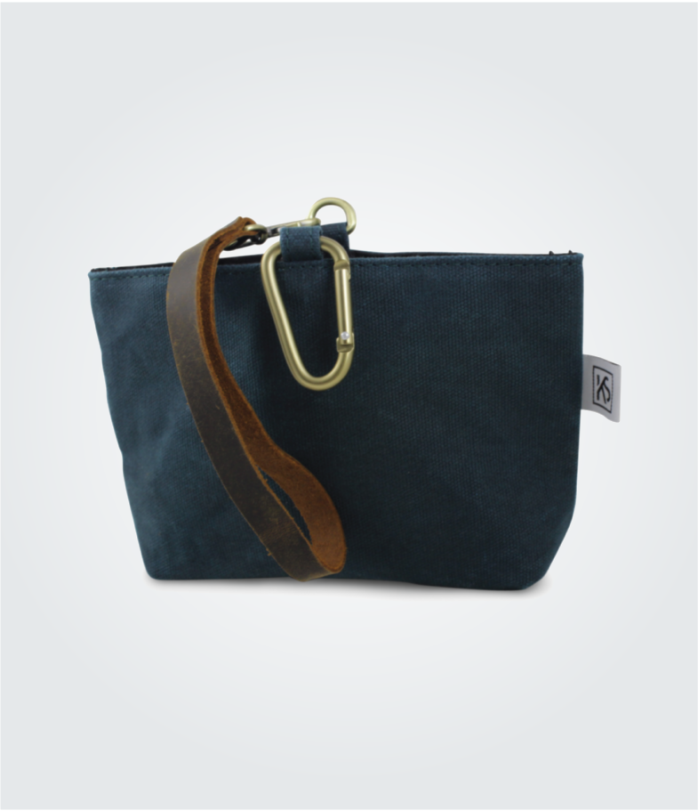 WAXED CANVAS CLIP ON CLUTCH