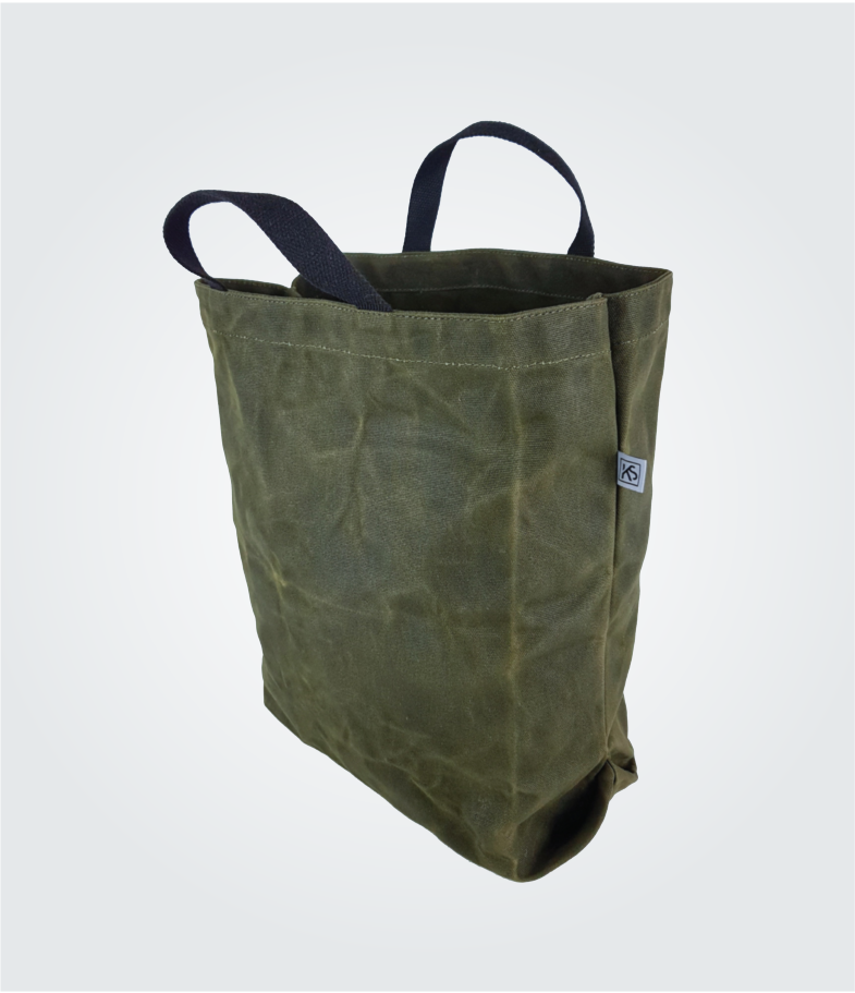 WAXED CANVAS SHOPPING TOTE